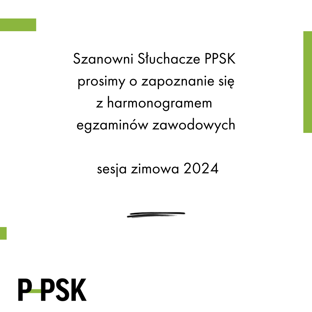 Harmonogram egzaminów zawodowych - sesja zimowa