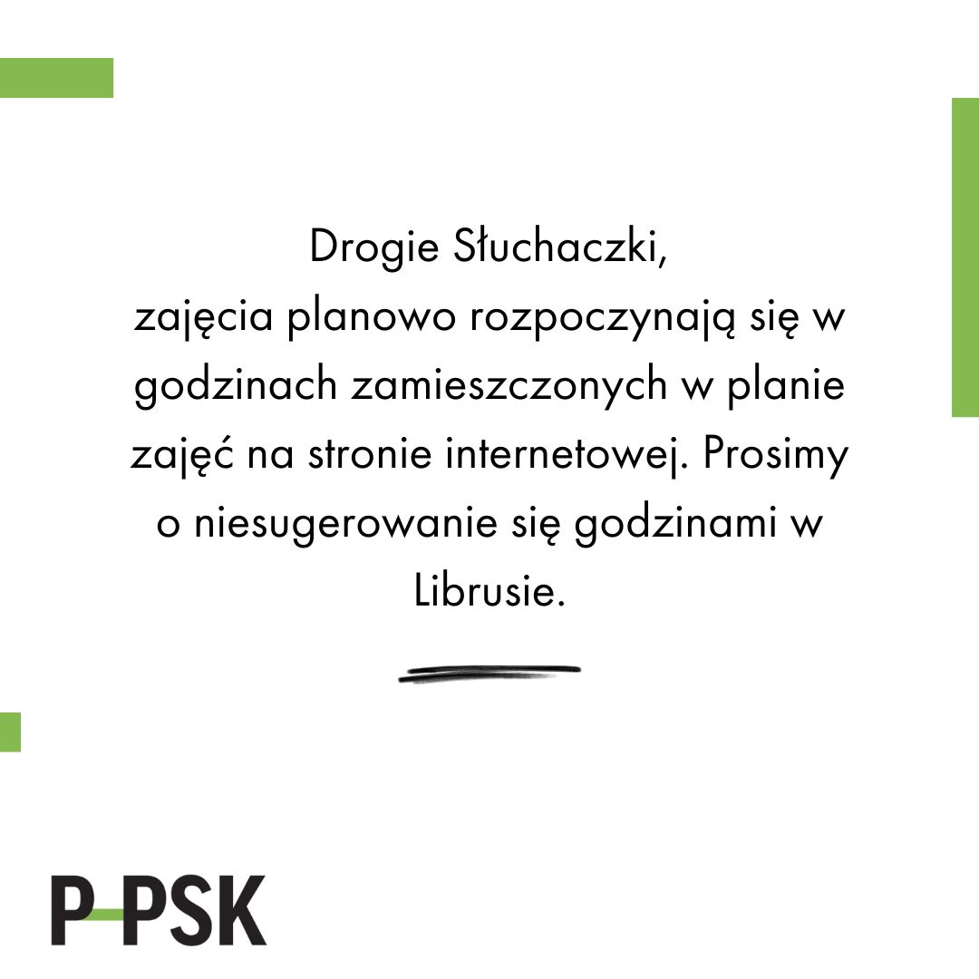 Godziny zajęć tylko z planu na stronie