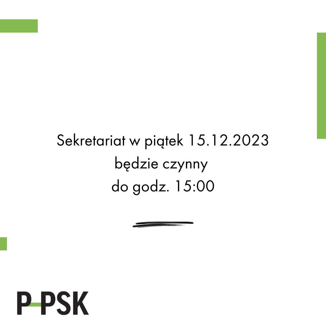 Sekretariat w piątek czynny krócej